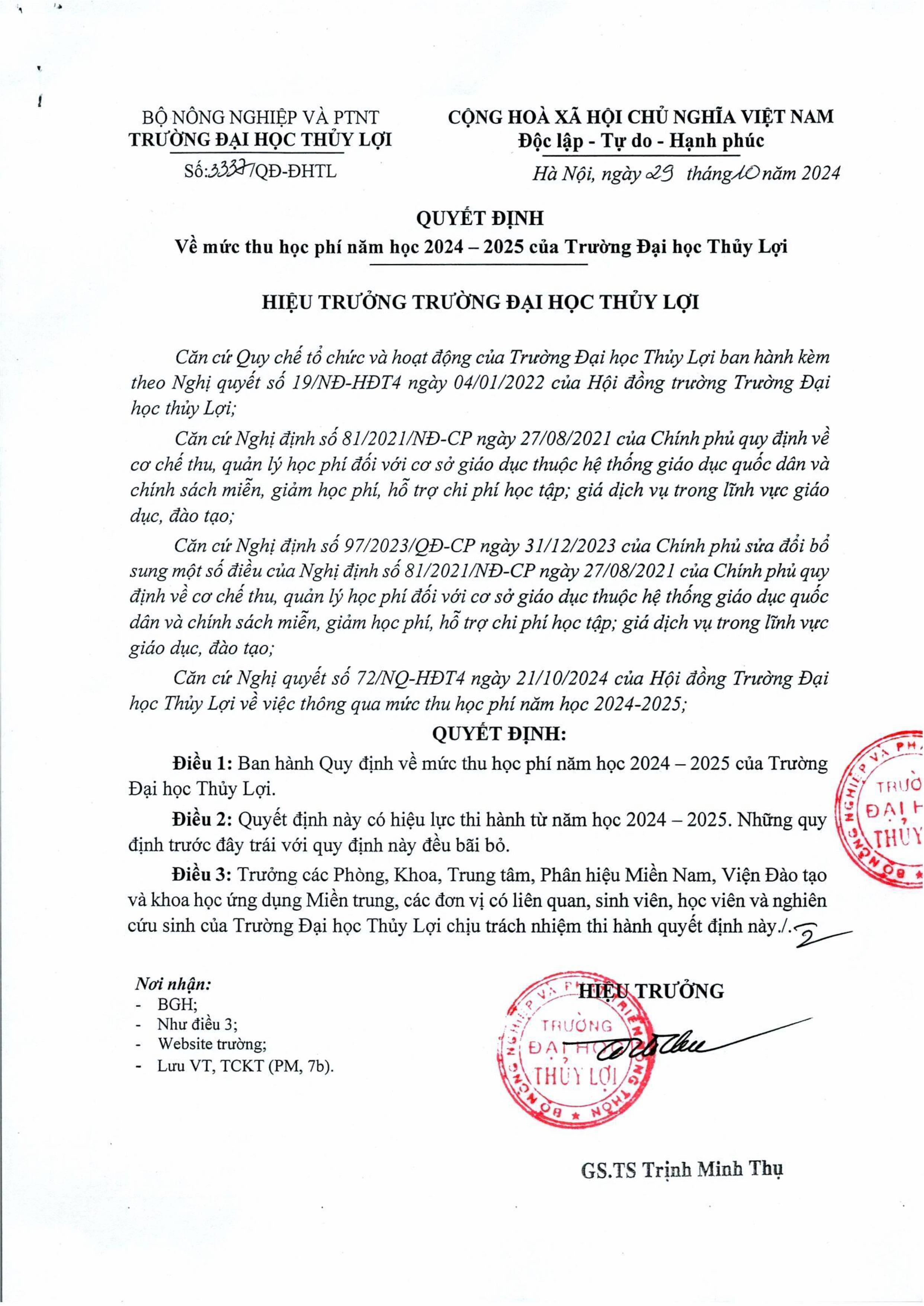 Quyết định mức thu học phí năm học 2024-2025 của KING88 - Trang Chủ KINH88 IT COM Chính Thức Tham Gia Ngay