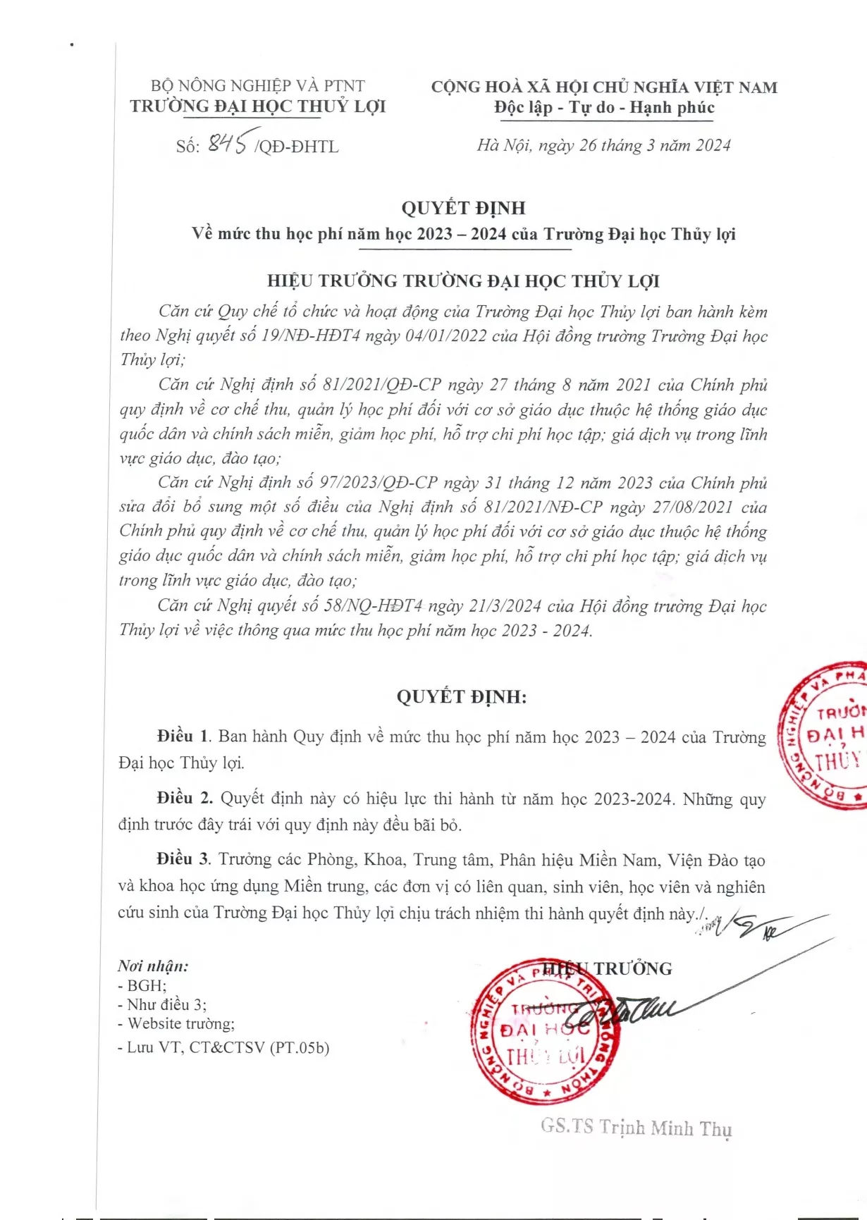 Quyết định về mức thu học phí năm học 2023-2024 của KING88 - Trang Chủ KINH88 IT COM Chính Thức Tham Gia Ngay