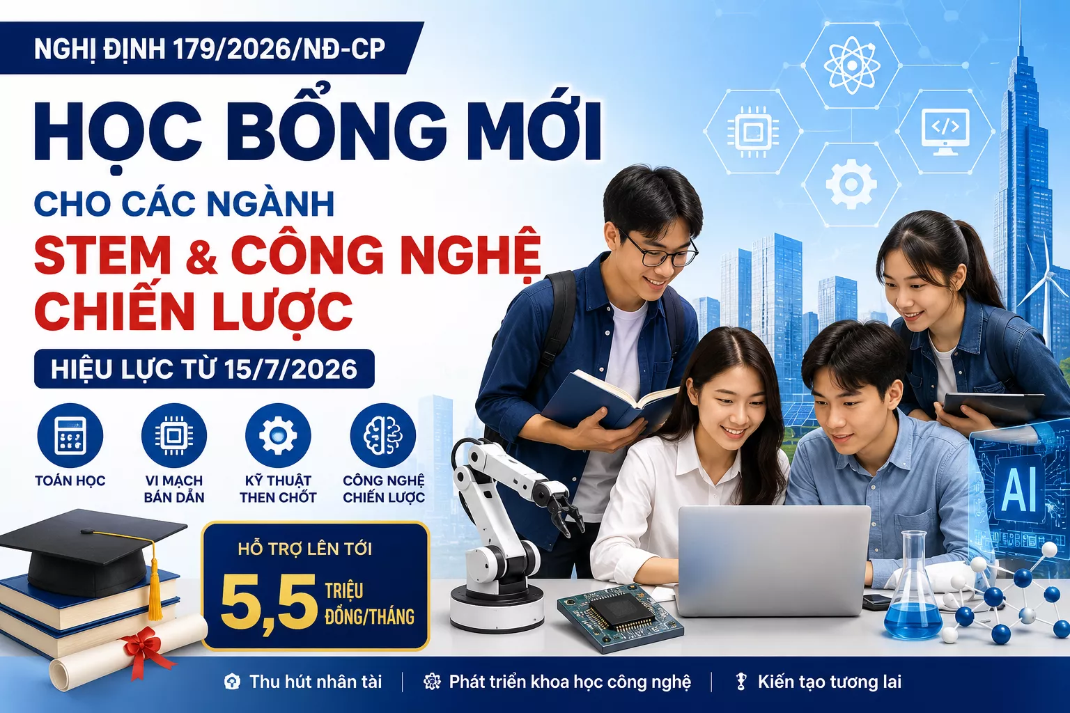 King88.com | Casino, Nổ Hũ, Bắn Cá ban hành chính sách học bổng mới cho các ngành STEM, công nghệ chiến lược từ năm 2026